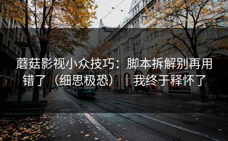 蘑菇影视小众技巧:脚本拆解别再用错了(细思极恐)|我终于释怀了 蘑菇影视小众技巧:脚本拆解别再用错了(细思极恐)|我终于释怀了